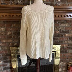 Gap Ivory Mohair Blend Fluffy Sweater Size Large
